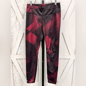 Athleta Black and Red Patterned Leggings